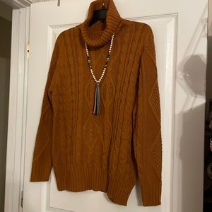 Zenana Cable Turtleneck Sweater